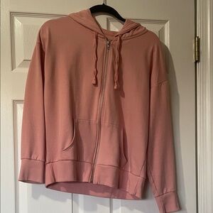 Bubble gum pink zip up hoodie, size medium